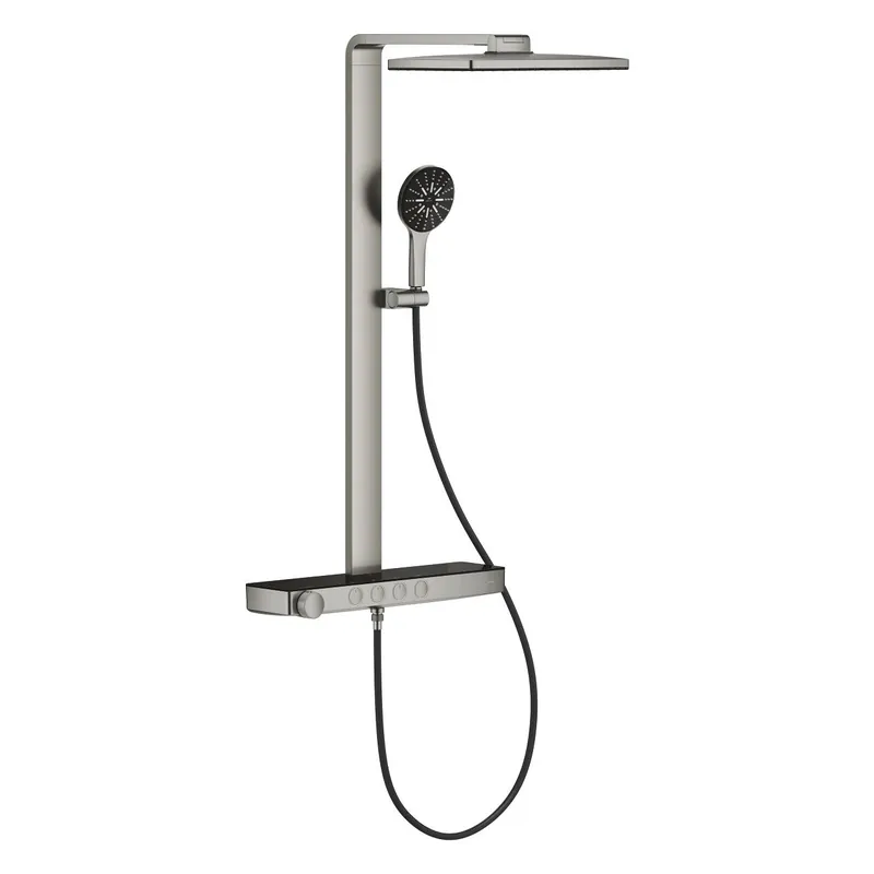 Biztonságos fizetés Grohe Rainshower Aqua Pure termosztátos zuhanyrendszer, supersteel 100962DC00Grohe