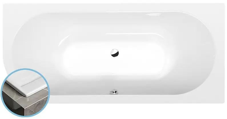 Akciós ár Sapho POLYSAN VIVA SLIM 185x80 cm jobbos aszimmetrikus kád, fehér 72129SPolysan