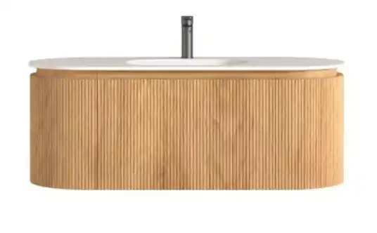 AREZZO design SELINA 120 cm-es ovális alsószekrény solid surface mosdóval, tölgy AR-S010120LOArezzo Design Korlátozott ajánlat