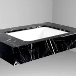 DesignFlow - Mediterrán Kerámia - Egyedi, kézzel készített mosdópult - 800x550x120 - Négyszögletes mosdó - Marquina Select Legkelendőbb