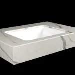 DesignFlow - Mediterrán Kerámia - Egyedi, kézzel készített mosdópult - 800x550x120 - Négyszögletes mosdó - Statuario Light Ajánlat