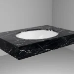Ajánlat DesignFlow - Mediterrán Kerámia - Egyedi, kézzel készített mosdópult - 800x550x120 - Ovális mosdó - Marquina Select