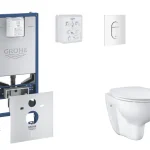 Végkiárusítás Grohe - Rapid SLX - Fali WC szett - SANI11BB3102